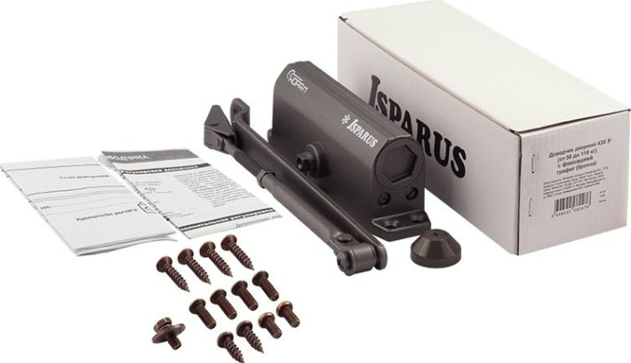 Доводчик дверной НОРА-М 430F ISPARUS с фиксацией "Графит" [18404]