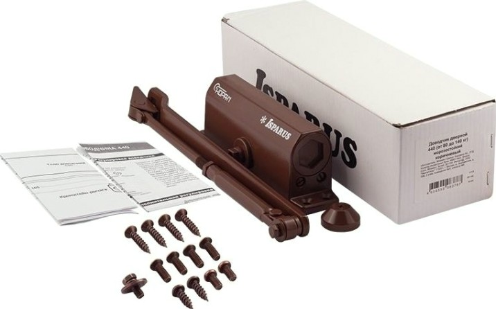 Доводчик дверной НОРА-М 440 ISPARUS морозостойкий "Коричневый" [17205]