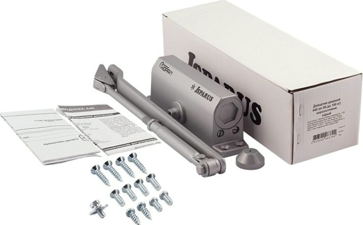 Доводчик дверной НОРА-М 440 ISPARUS морозостойкий "Серый" [17204]