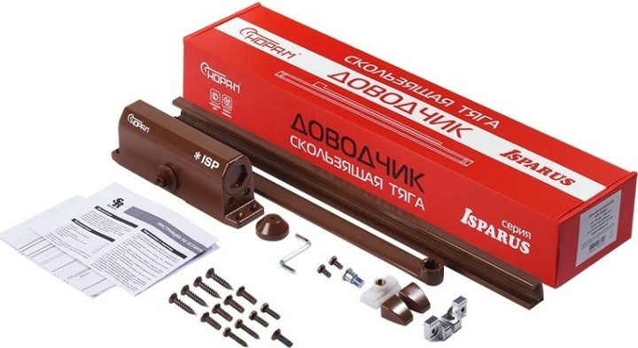 Доводчик дверной НОРА-М 440 Slider ISPARUS морозостойкий "Коричневый" [18779]