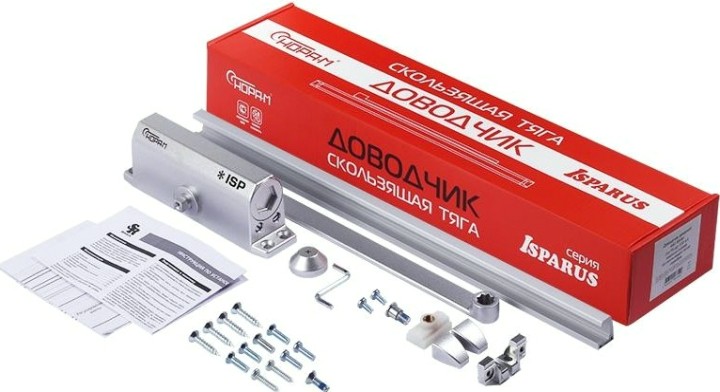 Доводчик дверной НОРА-М 440 Slider ISPARUS морозостойкий "Серебро" [18782]