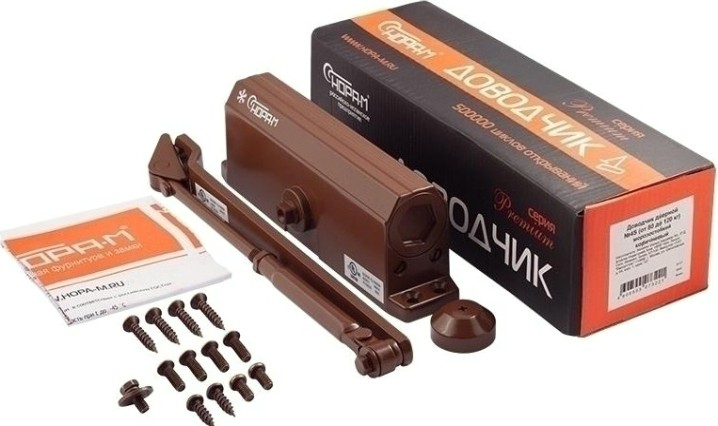 Доводчик дверной НОРА-М 4S морозостойкий "Коричневый" [15888]