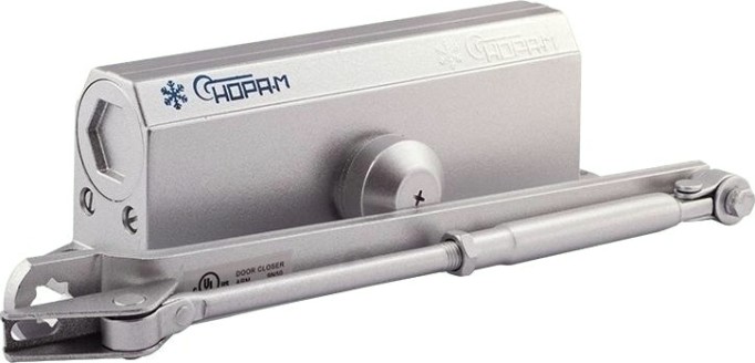 Доводчик дверной НОРА-М 4S морозостойкий "Серебро" [5003]