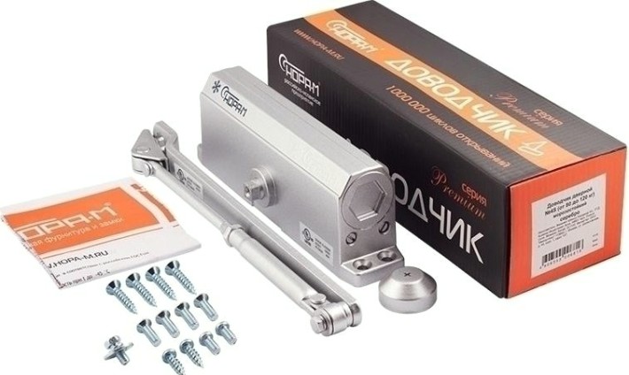 Доводчик дверной НОРА-М 4S морозостойкий "Серебро" [5003]