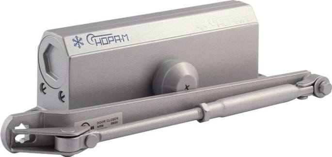 Доводчик дверной НОРА-М 4S морозостойкий "Серый" [5002]