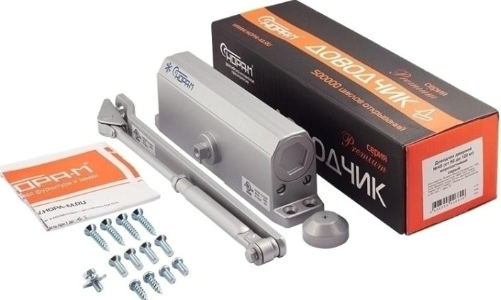 Доводчик дверной НОРА-М 4S морозостойкий "Серый" [5002]