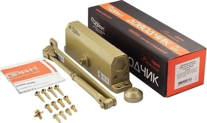 Доводчик дверной НОРА-М 4S морозостойкий "Золото" [5001]