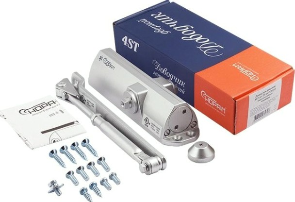 Доводчик дверной НОРА-М 4ST морозостойкий "Серебро" [16649]