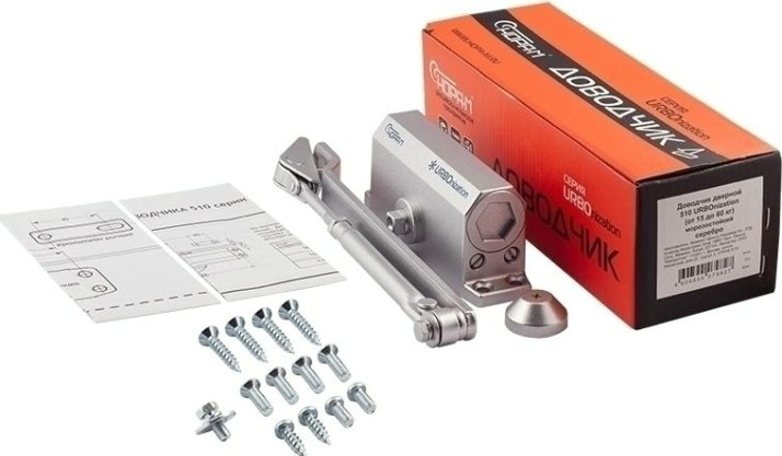 Доводчик дверной НОРА-М 510 URBOnization морозостойкий "Серебро" [16631]