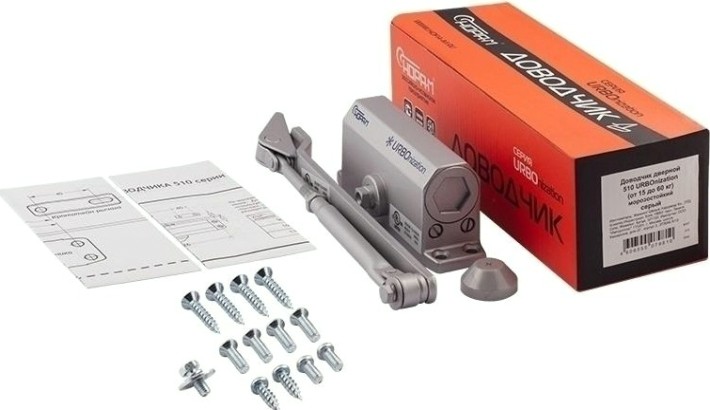 Доводчик дверной НОРА-М 510 URBOnization морозостойкий "Серый" [16630]