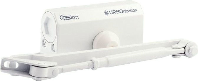 Доводчик дверной НОРА-М 510F URBOnization с фиксацией "Белый" [18389]
