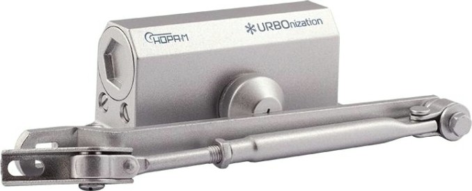 Доводчик дверной НОРА-М 510F URBOnization с фиксацией "Серебро" [18392]