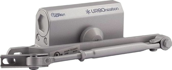 Доводчик дверной НОРА-М 510F URBOnization с фиксацией "Серый" [18391]