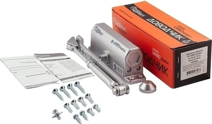 Доводчик дверной НОРА-М 520 URBOnization морозостойкий "Серебро" [16608]