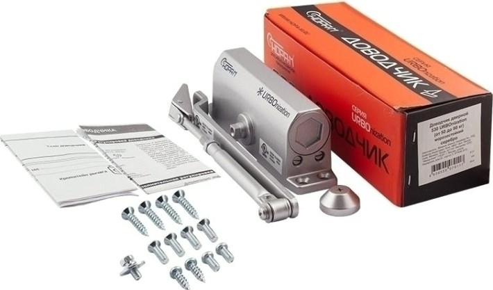 Доводчик дверной НОРА-М 530 URBOnization морозостойкий "Серебро" [16614]