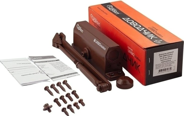 Доводчик дверной НОРА-М 540 URBOnization морозостойкий "Коричневый" [16638]