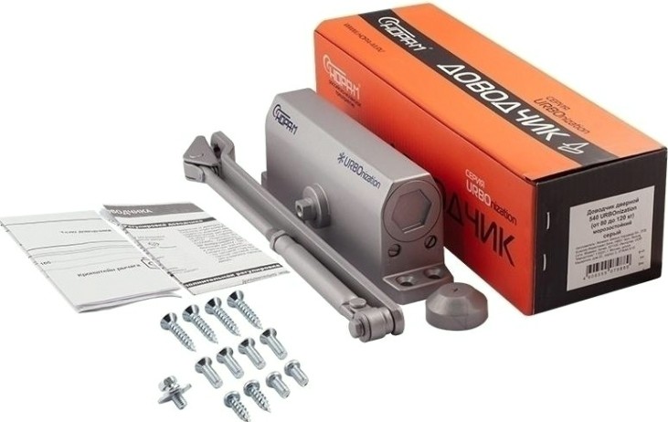 Доводчик дверной НОРА-М 540 URBOnization морозостойкий "Серый" [16635]