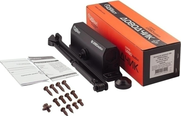 Доводчик дверной НОРА-М 550 URBOnization морозостойкий "Черный" [16644]