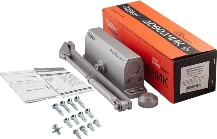 Доводчик дверной НОРА-М 550 URBOnization морозостойкий "Серый" [16642]