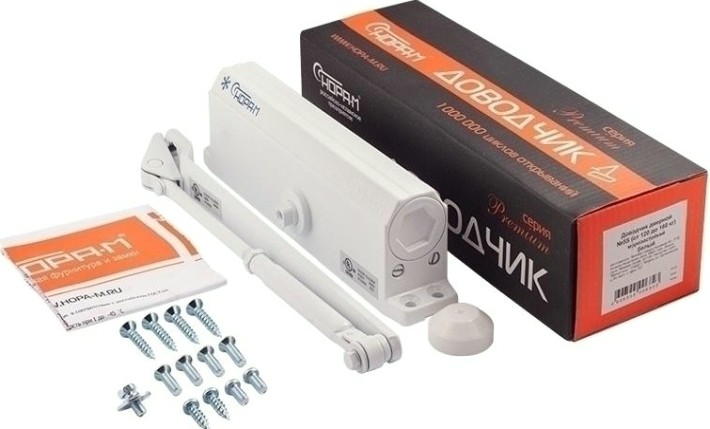 Доводчик дверной НОРА-М 5S морозостойкий "Белый" [5004]