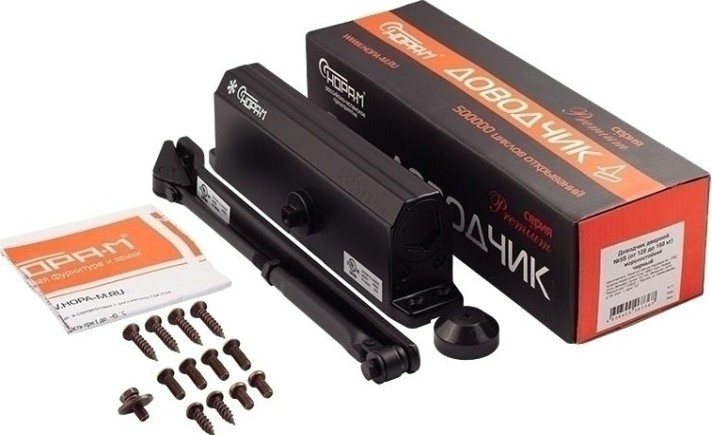 Доводчик дверной НОРА-М 5S морозостойкий "Черный" [14880]