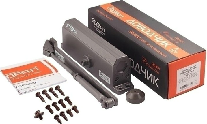 Доводчик дверной НОРА-М 5S морозостойкий "Графит" [5005]