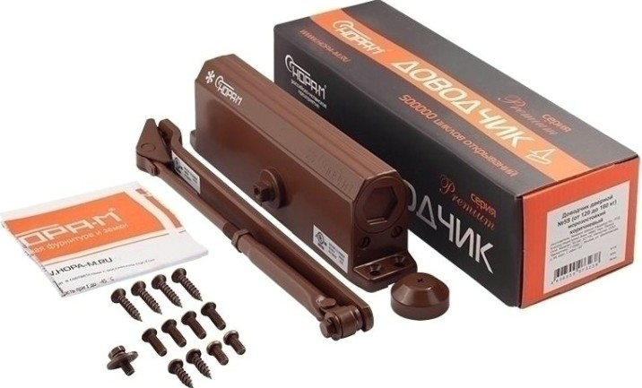 Доводчик дверной НОРА-М 5S морозостойкий "Коричневый" [15889]