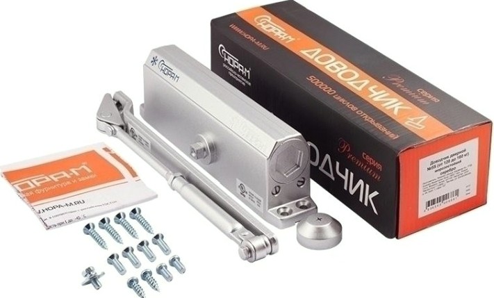 Доводчик дверной НОРА-М 5S морозостойкий "Серебро" [5008]