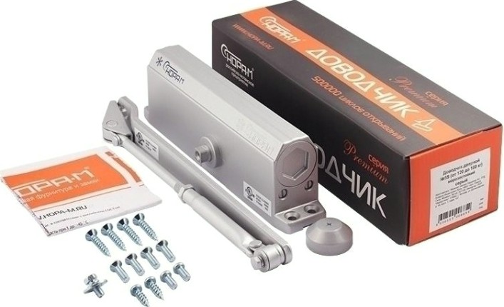 Доводчик дверной НОРА-М 5S морозостойкий "Серый" [5007]