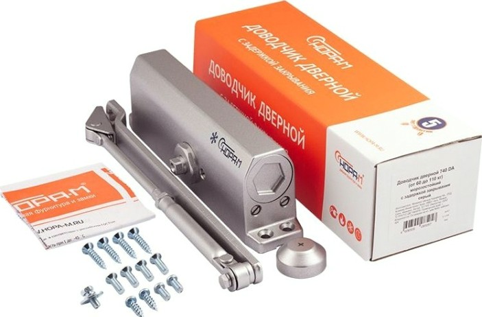 Доводчик дверной НОРА-М 740DA "Серый" [18684]