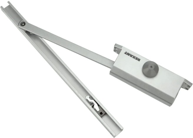 Доводчик дверной REXANT 46-0512 со скользящей тягой для дверей до 85 кг Доводчик дверной REXANT 46-0512 со скользящей тягой для дверей до 85 кг