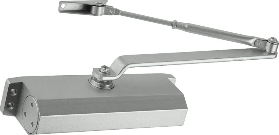 Доводчик дверной ЗУБР для дверей до 100 кг, серебро [37910-100]