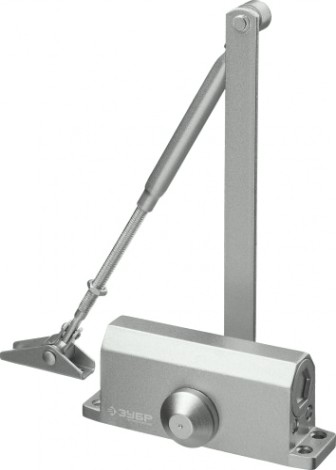 Доводчик дверной ЗУБР для дверей до 40 кг, серебро [37910-50]