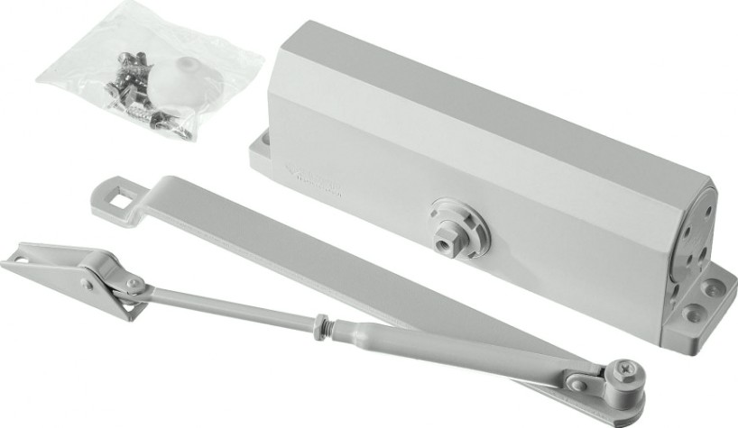 Доводчик дверной ЗУБР Профессионал для дверей до 100 кг, белый [37911-100]