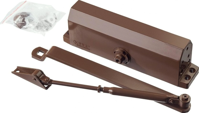 Доводчик дверной ЗУБР Профессионал для дверей до 100 кг, коричневый [37912-100]
