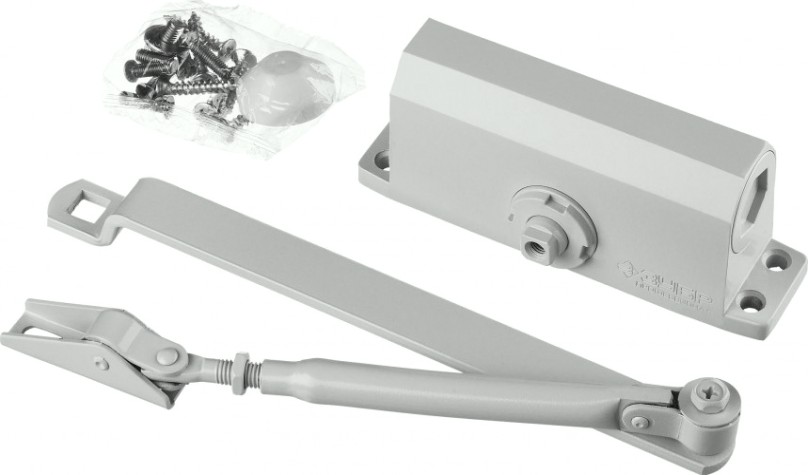 Доводчик дверной ЗУБР Профессионал для дверей до 40 кг, белый [37911-50]