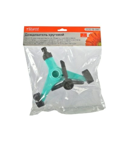 Дождеватель круговой Sturm 3015-18-3W пластик. корп, колеса Дождеватель круговой Sturm 3015-18-3W пластик. корп, колеса