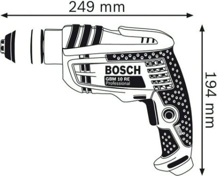 Дрель безударная сетевая BOSCH GBM 10 RE (БЗП) односкоростная [0601473600]