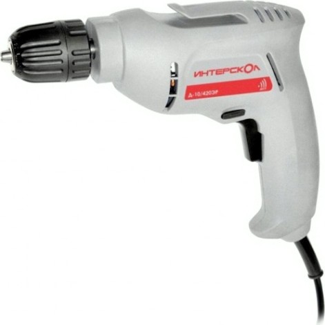 Дрель безударная сетевая ИНТЕРСКОЛ Д-10/420 ЭР односкоростная [672.1.0.00]