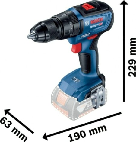 Дрель-шуруповерт аккумуляторная BOSCH GSB 18 V-50 ударная, без АКБ и ЗУ [06019H5106]