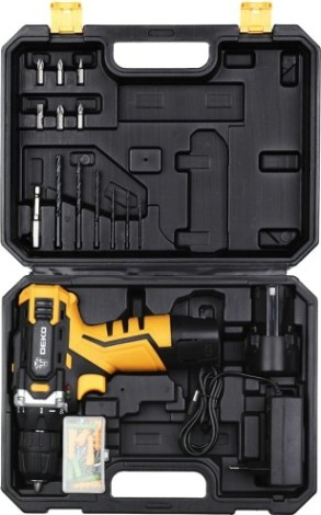 Дрель-шуруповерт аккумуляторная DEKO DKCD12FU-Li 1.5Ahx2 63 tools (063-4101) [063-4101]