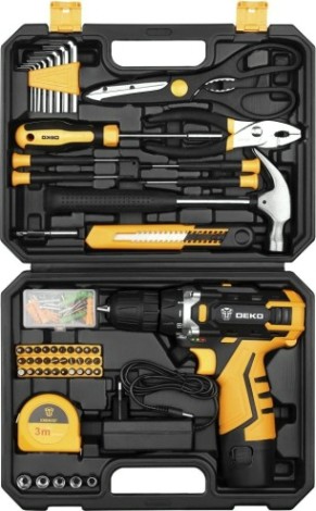 Дрель-шуруповерт аккумуляторная DEKO DKCD12FU-Li 104 tools (063-4104) [063-4104]