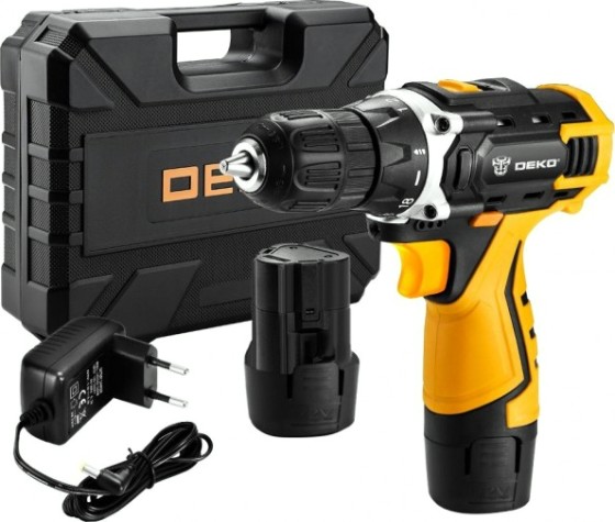 Дрель-шуруповерт аккумуляторная DEKO DKCD12FU-Li + набор инструмента 63 шт (063-4094) [063-4094]