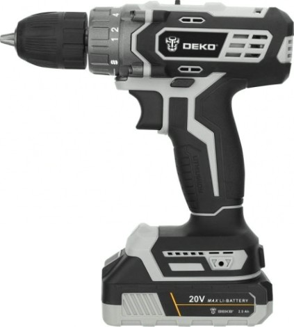 Дрель-шуруповерт аккумуляторная DEKO DKCD20 Black Edition set 3 в кейсе + набор 63 пр. [063-4050]