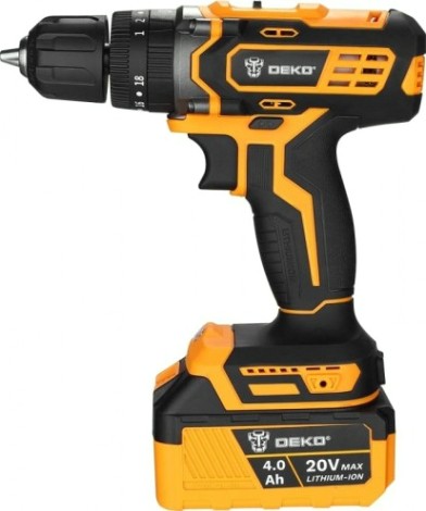 Дрель-шуруповерт аккумуляторная DEKO DKCD20 Impact 2x4.0Ah ударная [063-4420]