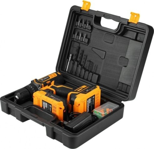 Дрель-шуруповерт аккумуляторная DEKO DKCD20 Impact SET 3 2.0Ahx2 63 tools + набор инструмента [063-4415]