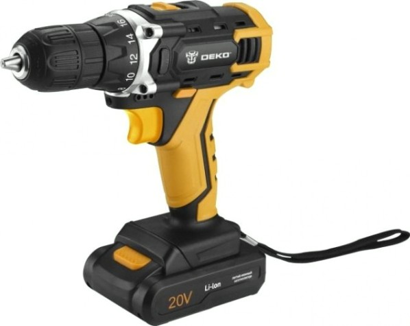 Дрель-шуруповерт аккумуляторная DEKO DKCD20FU-Li 1.5Ahx2 63 tools (063-4103) [063-4103]
