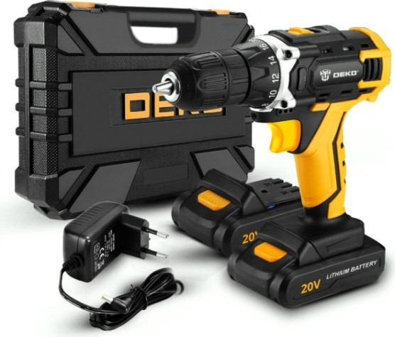Дрель-шуруповерт аккумуляторная DEKO DKCD20FU-Li 1.5Ahx2 63 tools (063-4103) [063-4103]