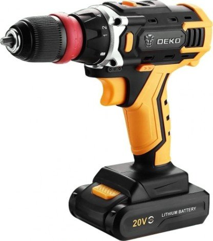 Дрель-шуруповерт аккумуляторная DEKO DKCD20FU-Li со съемным патроном, 1x1.5ач [063-4176]