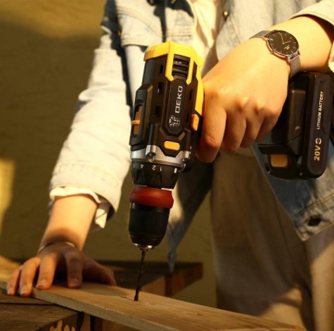 Дрель-шуруповерт аккумуляторная DEKO DKCD20FU-Li со съемным патроном, 1x1.5ач [063-4176]